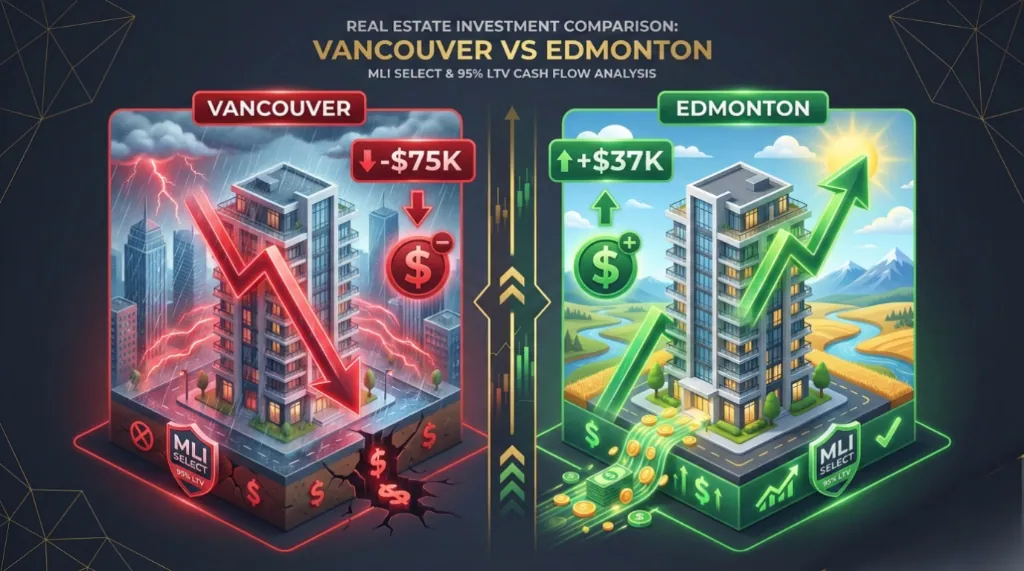 Real Estate Investment Comparison: Vancouver vs Edmonton - MLI Select & 95% LTV Cash Flow Analysis